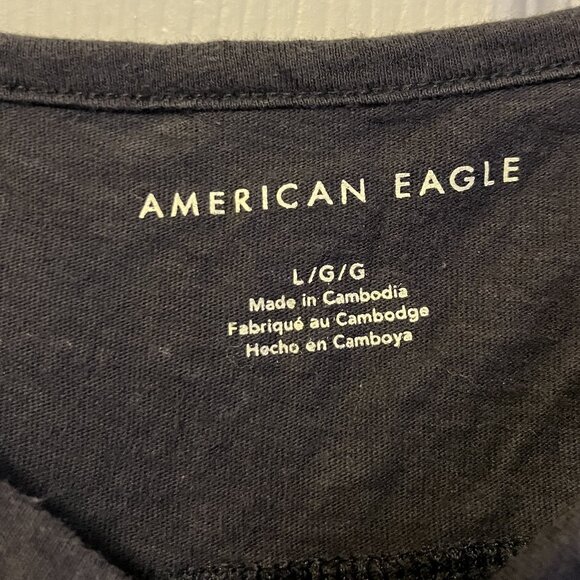 Women's American Eagle BabyDoll Grey Top Size L - Picture 2 of 3